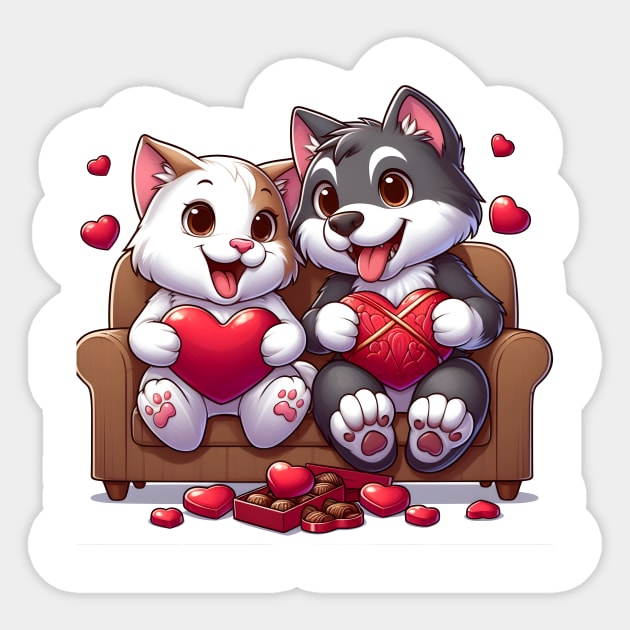 Valentine's Cartoon Delights Sticker by ragil_studio